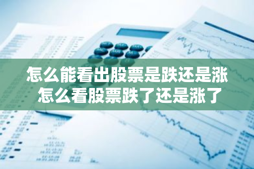 怎么能看出股票是跌还是涨 怎么看股票跌了还是涨了