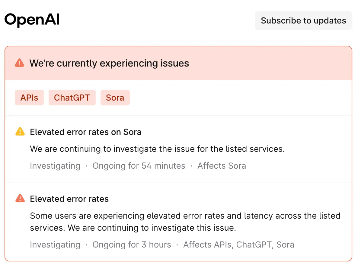 ChatGPT 全球中断持续数小时——以下是我们所知道的情况